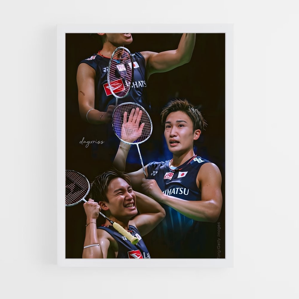 Poster Kento momota raquettes – affiche Badminton (vue 3)